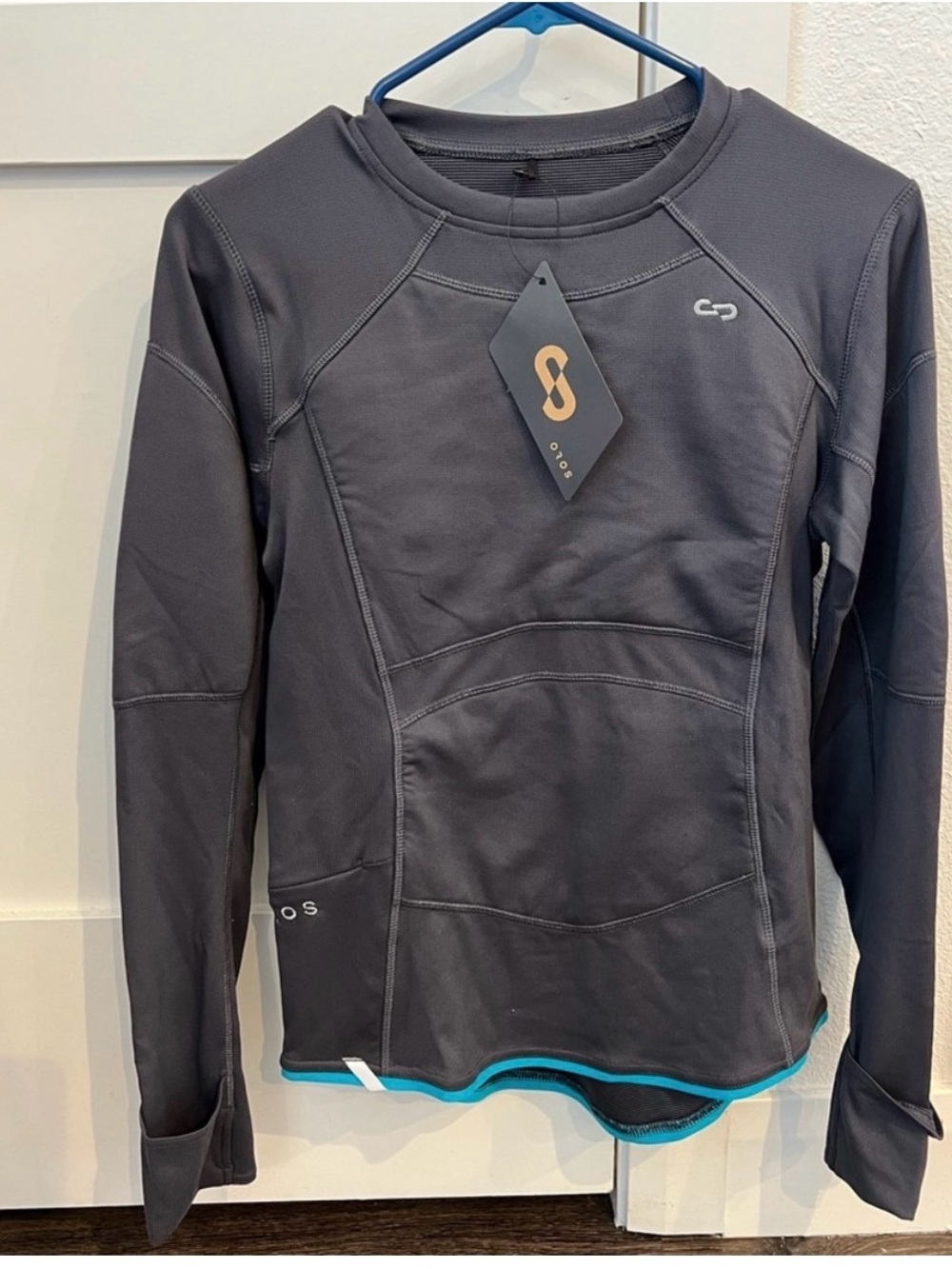 Women's XXL Oros Apparel Solarcare Baselayer long sleeve gray and blue padded